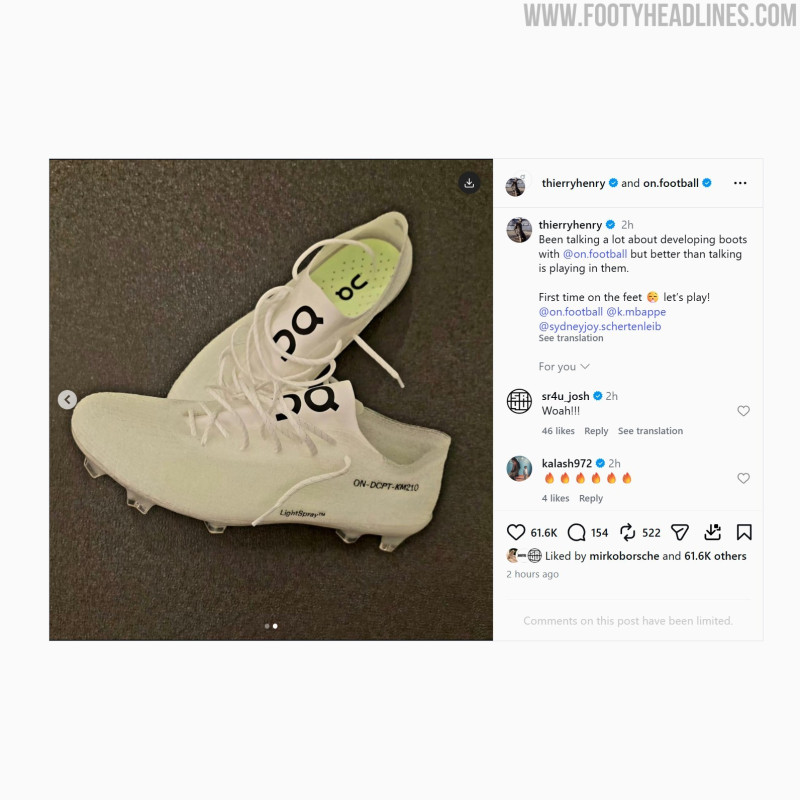Thierry Henry gibt den bisher besten Einblick in die On LightSpray-Fußballschuhe