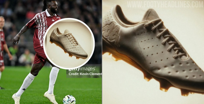 Emmanuel Adebayor trägt die brandneuen Kappa Gyra-Fußballschuhe