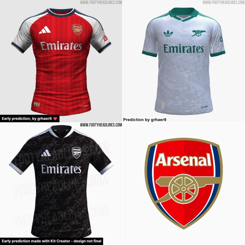 Infos zu den Heimtrikots, Auswärtstrikots und dritten Trikots von Arsenal für die Saison 27-28 sind geleakt