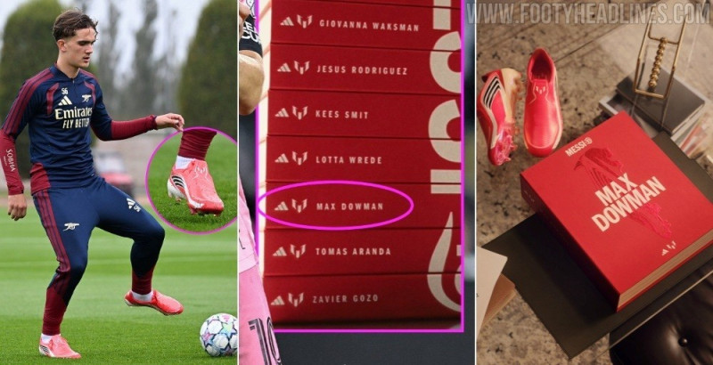 Vom GOAT persönlich ausgewählt: Max Dowman läuft auf beim Arsenal-Training seine neuen Adidas Messi F50-Fußballschuhe
