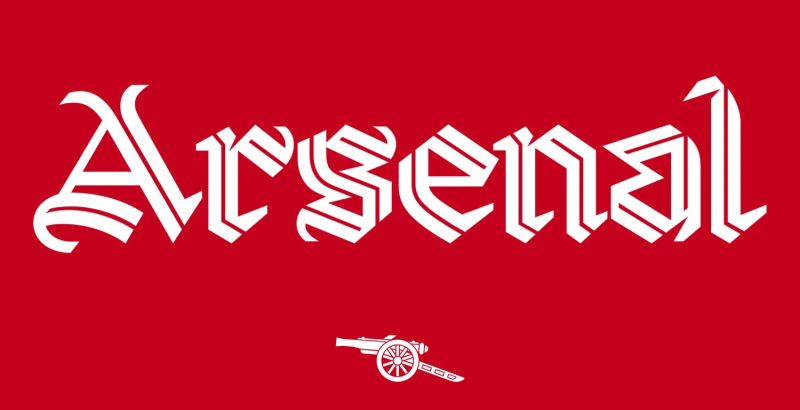 Arsenal stellt die maßgeschneiderte Blackletter-Schriftart „Rocastle“ vor