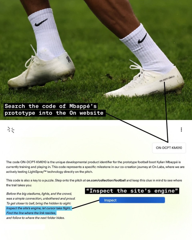 On versteckt geheimes Fußballschuh-Archiv auf seiner Website in einem cleveren Easter Egg