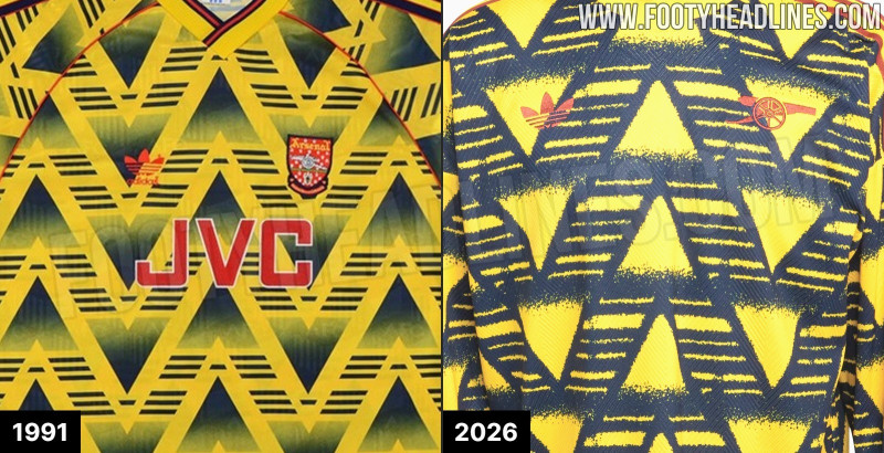 Adidas Arsenal „Bruised Banana“ 26-27 Retro-Lifestyle-Trikot geleakt