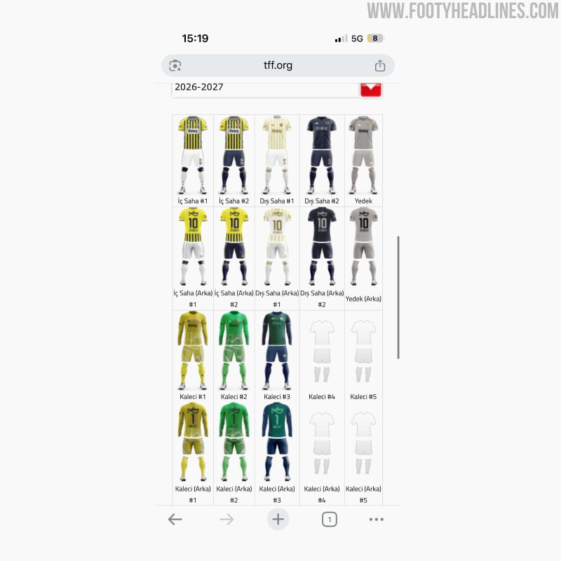 Provisorisches viertes Trikot von Fenerbahçe für die Saison 26/27 geleakt
