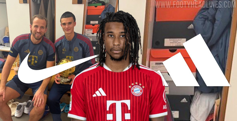 Ein Blick in Michael Olises Spind: Stapelweise Kartons mit Fußballschuhen von Adidas und Nike