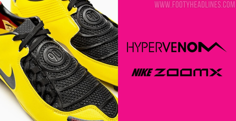 Die neu aufgelegten Nike Hypervenom 2027-Fußballschuhe haben ZoomX-Schaumstoff als Eigenschaft im Schussbereich
