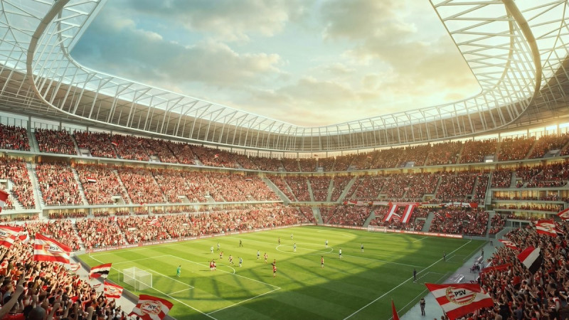 Spektakuläre Renderings zur Erweiterung des PSV Philips-Stadions enthüllt