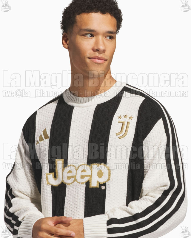 Adidas Juventus 2026 Strick-Trikot mit langen Ärmeln geleakt