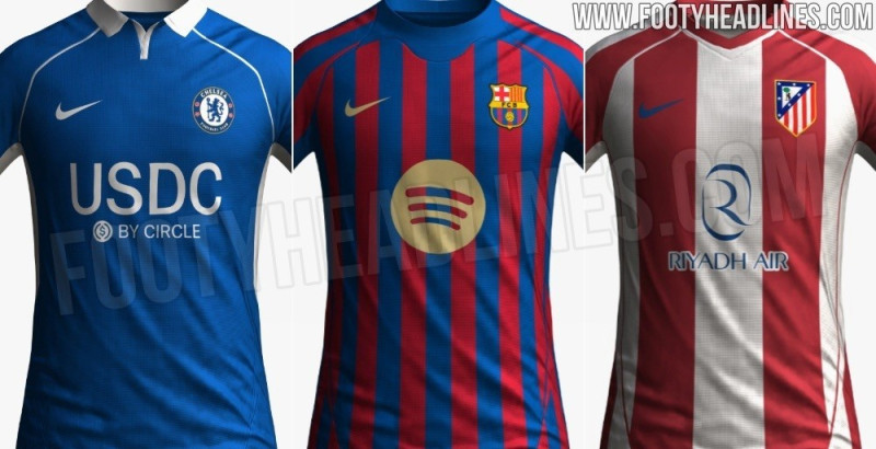 So könnten die Nike-Trikots für die Saison 28/29 aussehen: Konzepte für Chelsea, Barcelona und Atlético Madrid